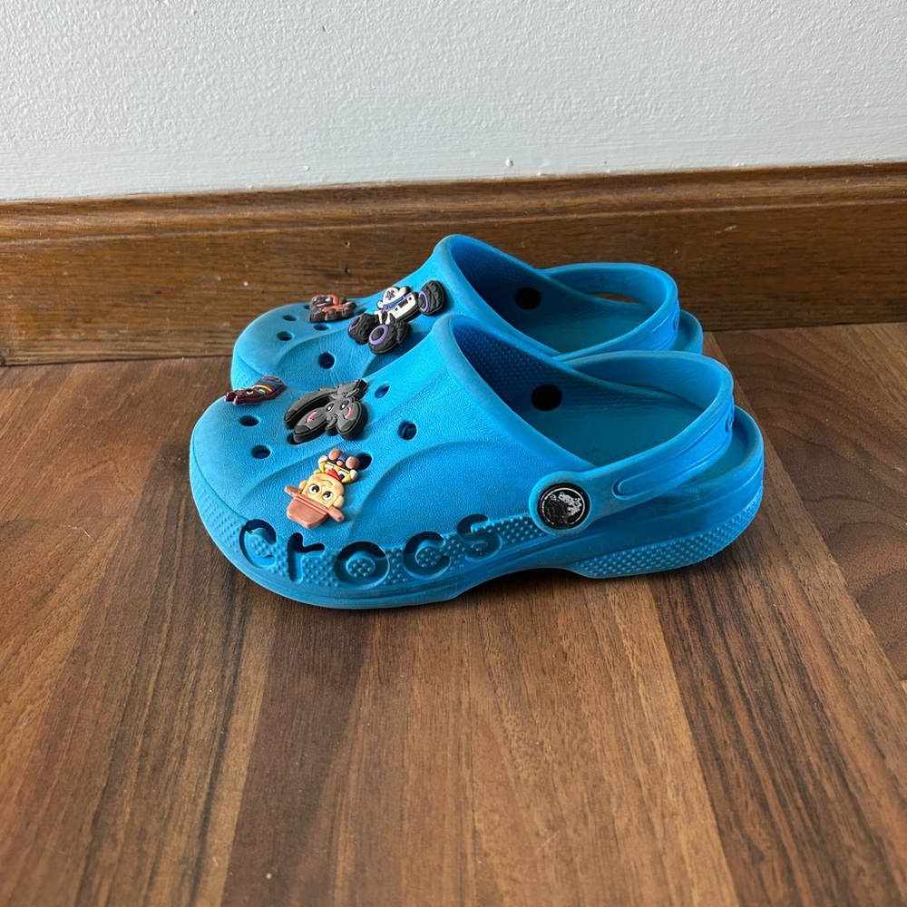 Toddlers Size 12 Blue Crocs w/ Jibbets